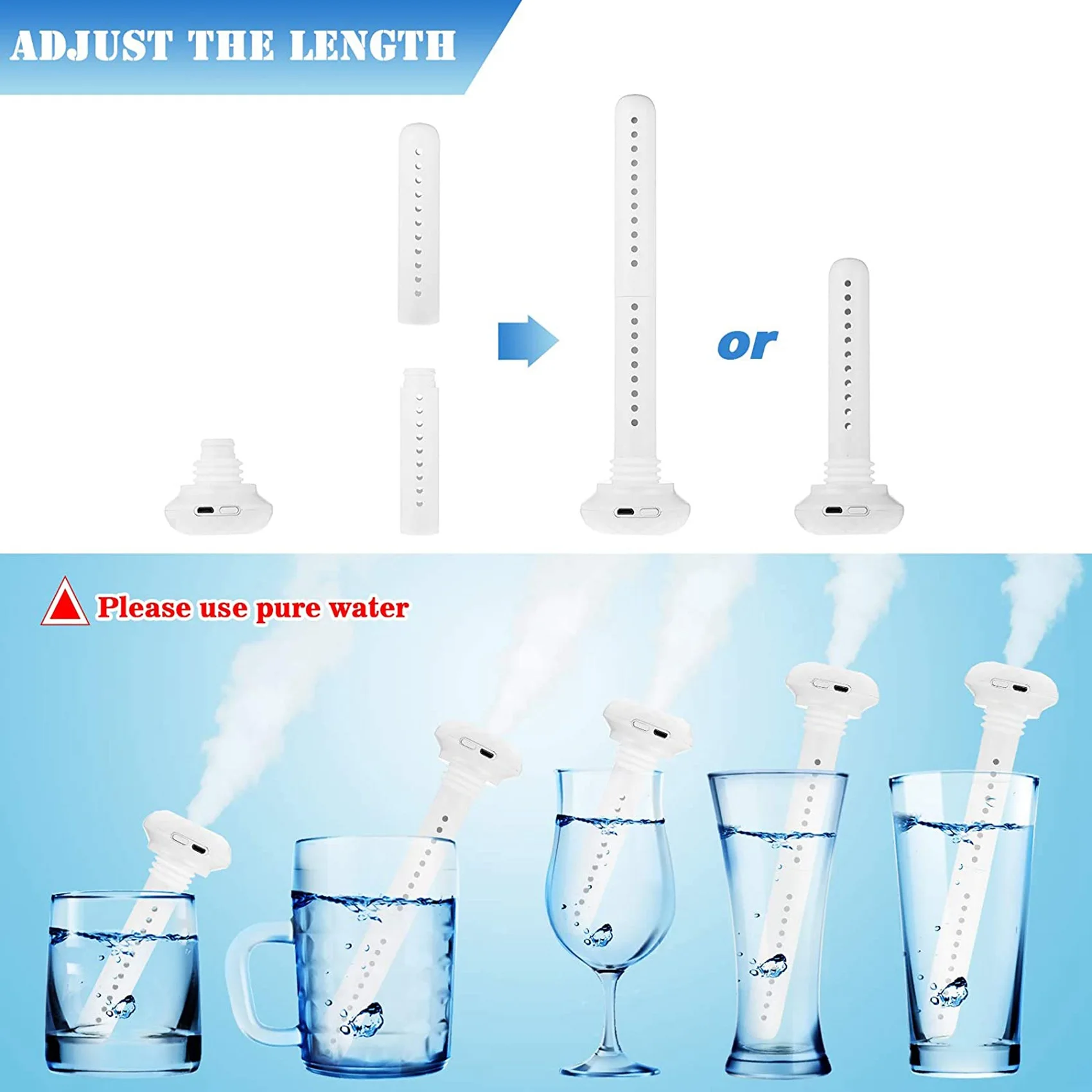 Mini Portable Humidifier Cool Mist Humidifier USB Air Humidifier Without Water Bottle for Travel Office Hotel Car Home