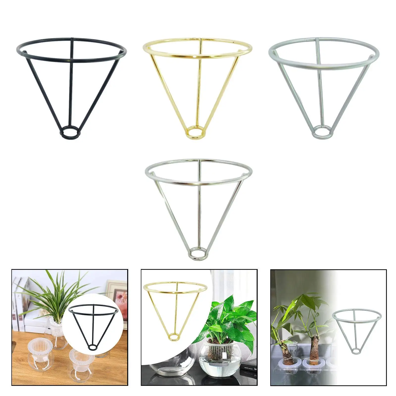 Hydroponic Plant Triangle Holder Metal Stand for Gardening Enthusiasts