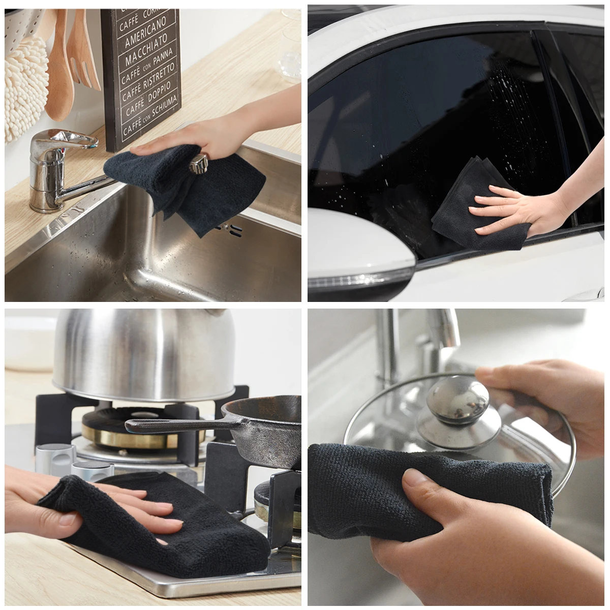 Sinland-paños de limpieza de vidrio de microfibra para el hogar, trapos de cocina para el hogar, toalla de secado rápido, 12 pulgadas x 12 pulgadas,