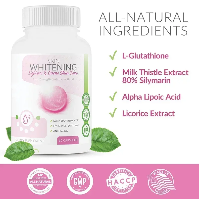 Glutathione Whitening - Milk Thistle, Alpha Lipoic Acid & Licorice Extract - Skin Whitening Supplement - Anti-Aging Antioxidant