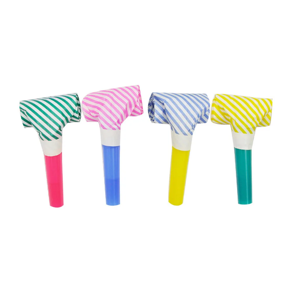 

18pcs Colorful Tassel Stripes Blowouts Noise Maker Horn Party Supplies Theme Birthday Party Ornaments Party Favors (8ps