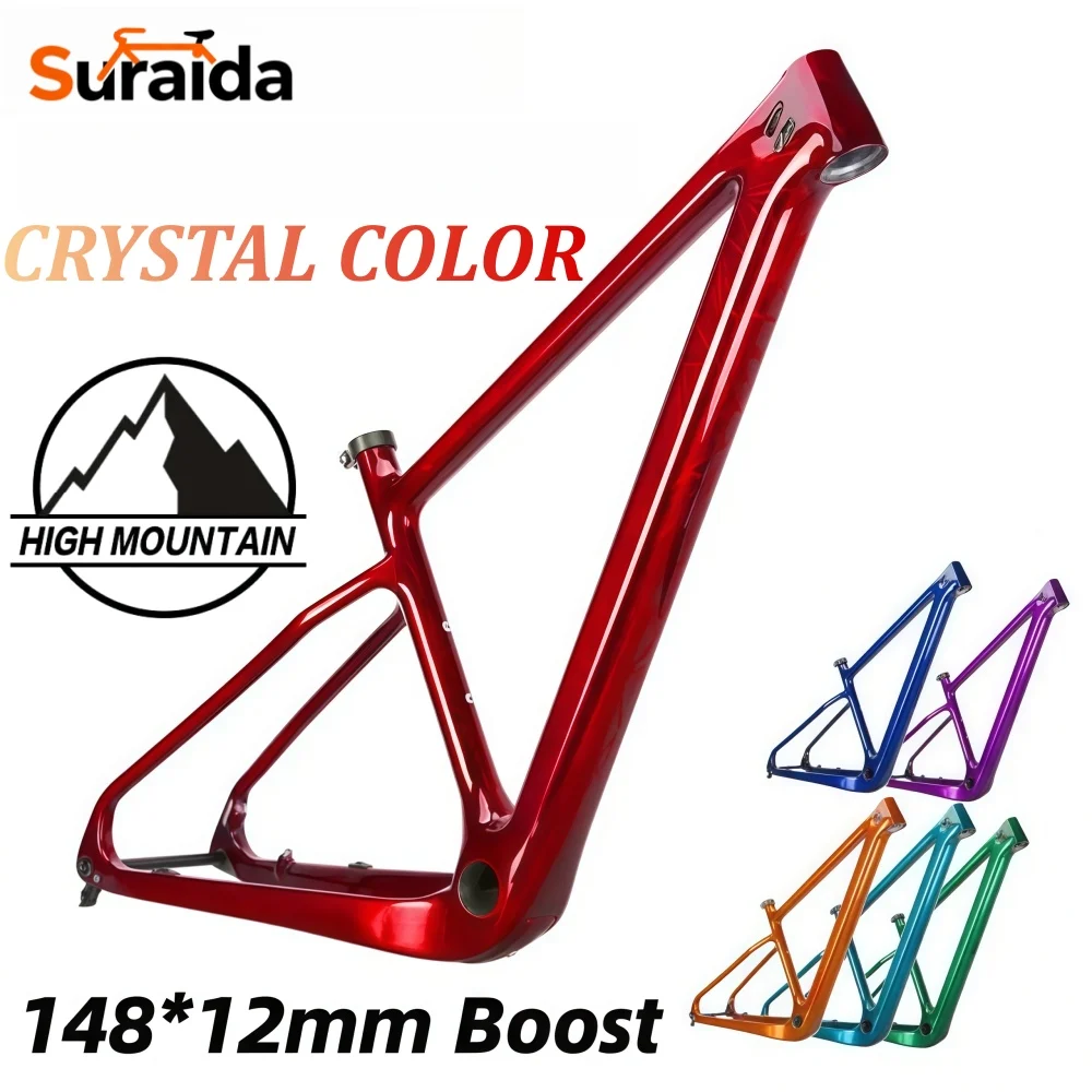 

Suraida T1000 Full Carbon 29er BOOST MTB Hardtail Bicycle Frame 148*12mm Thru Axle PF30 2.45 Inch XC Mountain Bike Frameset