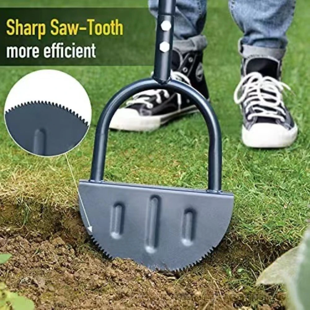 Manual Half-Moon Shaped Lawn Edger with Serrated Edge Handheld Grass Trimmer Garden Tool Serrated Edge Tool Lawn Edging Tool