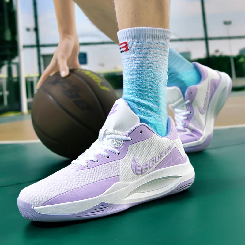 Basketball Shoes Male Rebound Professional Combat Students Anti-slip Shock Sports Shoes Zapatos Mujer Female 2024 Autumn New