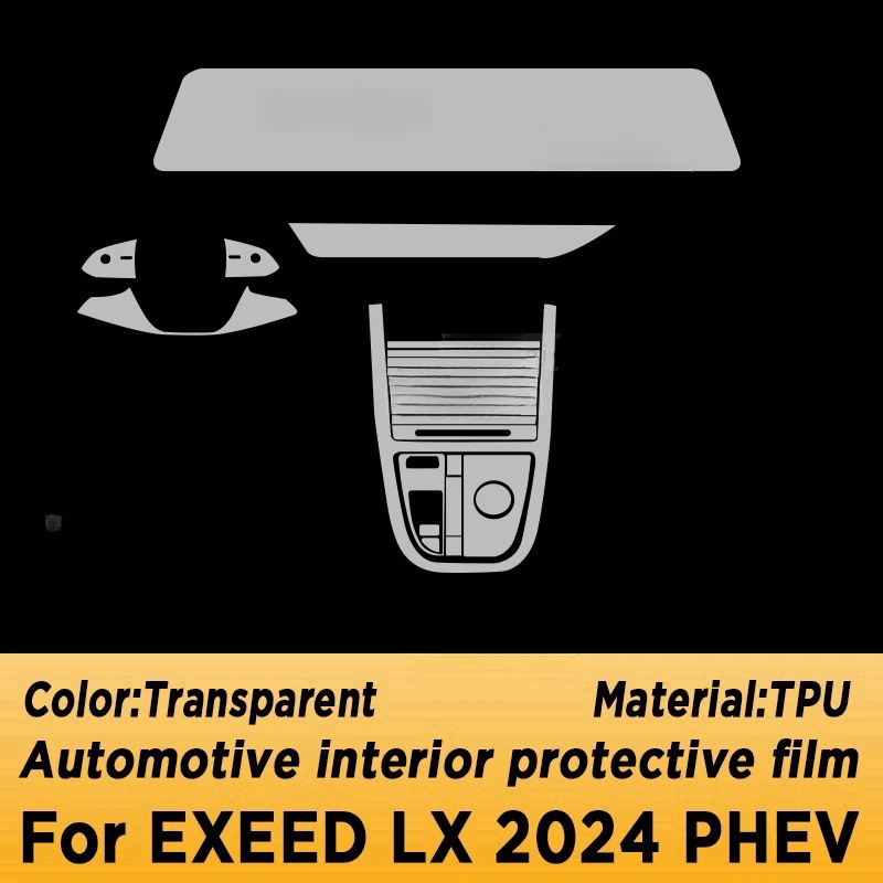 For EXEED LX 2024 PHEV Gearbox Panel Dashboard Navigation Automotive Interior Protective Film TPU Anti-Scratch Sticker