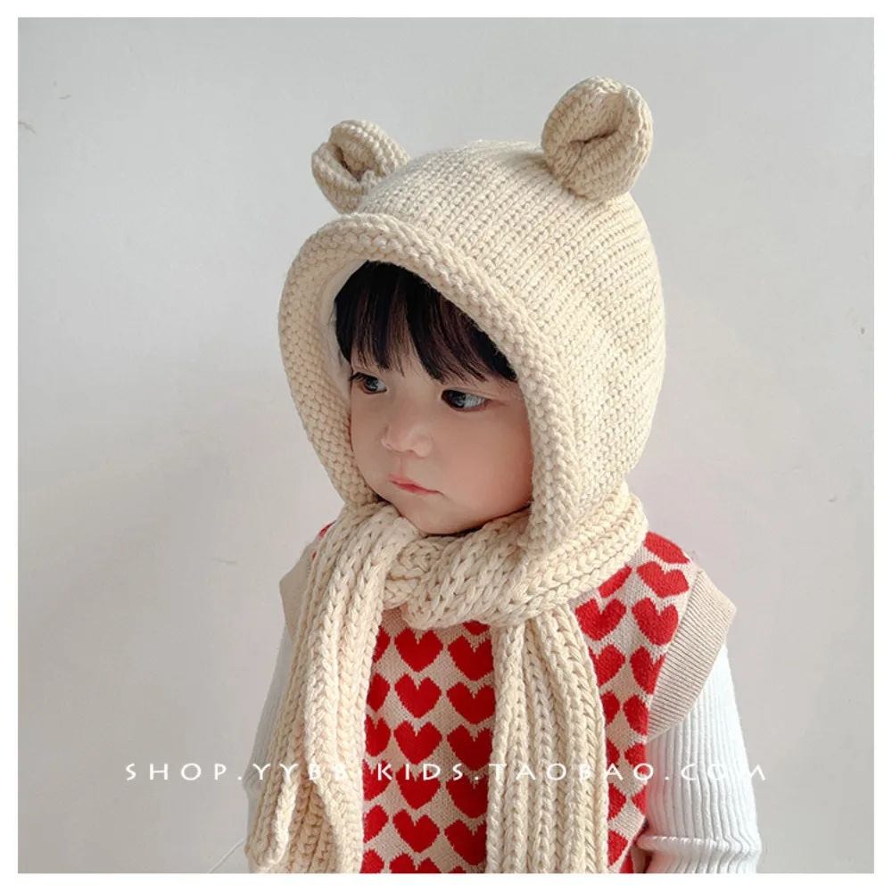 

Children's hats, scarves, one-piece hats, winter baby ear protection hats, thickened and warm woolen hats for boys and girls
