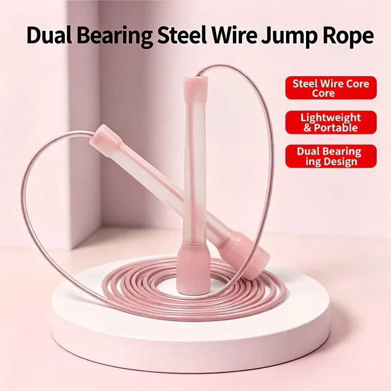Adjustable Double Bearing Steel Wire Rope Jump Rope Anti-Tangle Unknotting for Sports Training