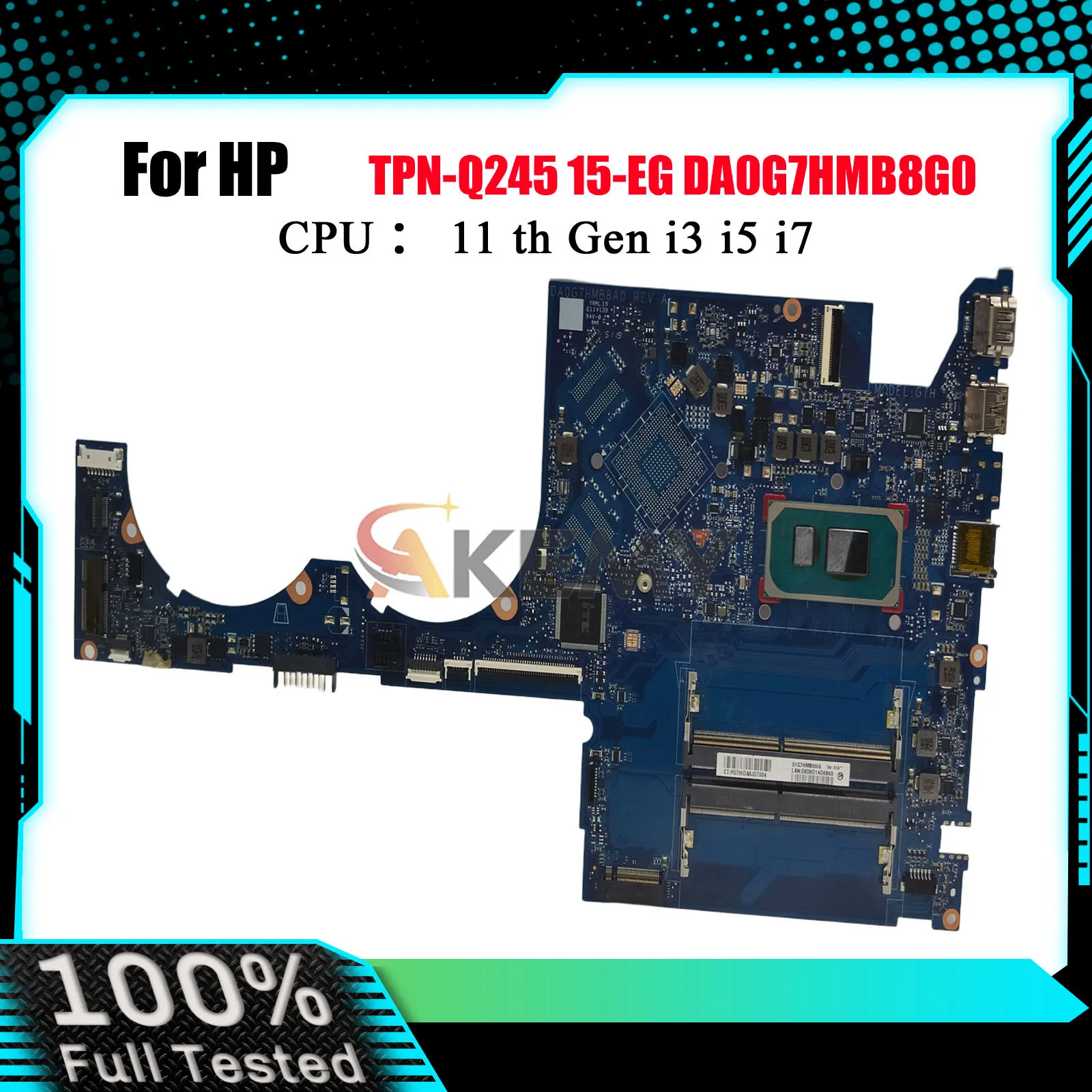 

DA0G7HMB8G0 Laptop Motherboard For HP Pavilion 15-EG 15T-EG With i5 i7 11th Gen CPU M16350-601 M74948-601 100% Fully Tested