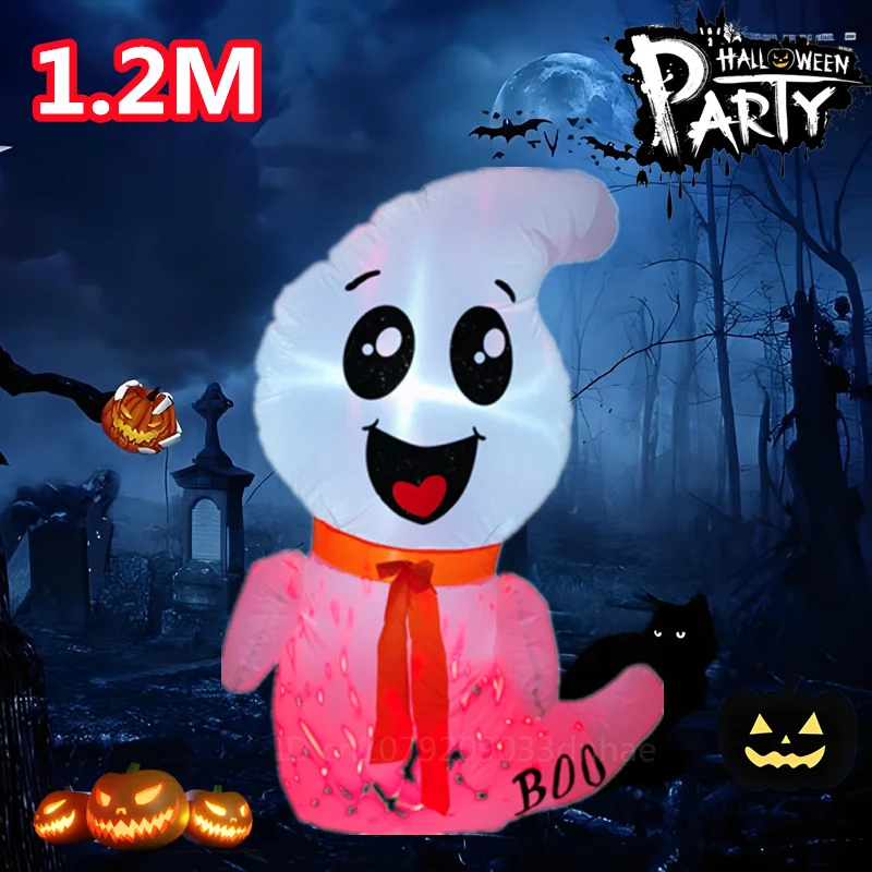 1.2M Halloween Inflatable Ghost built-in LED Light Outdoors Funny Spirit Model Prop Indoor Home Yard Garden Terror Decoration