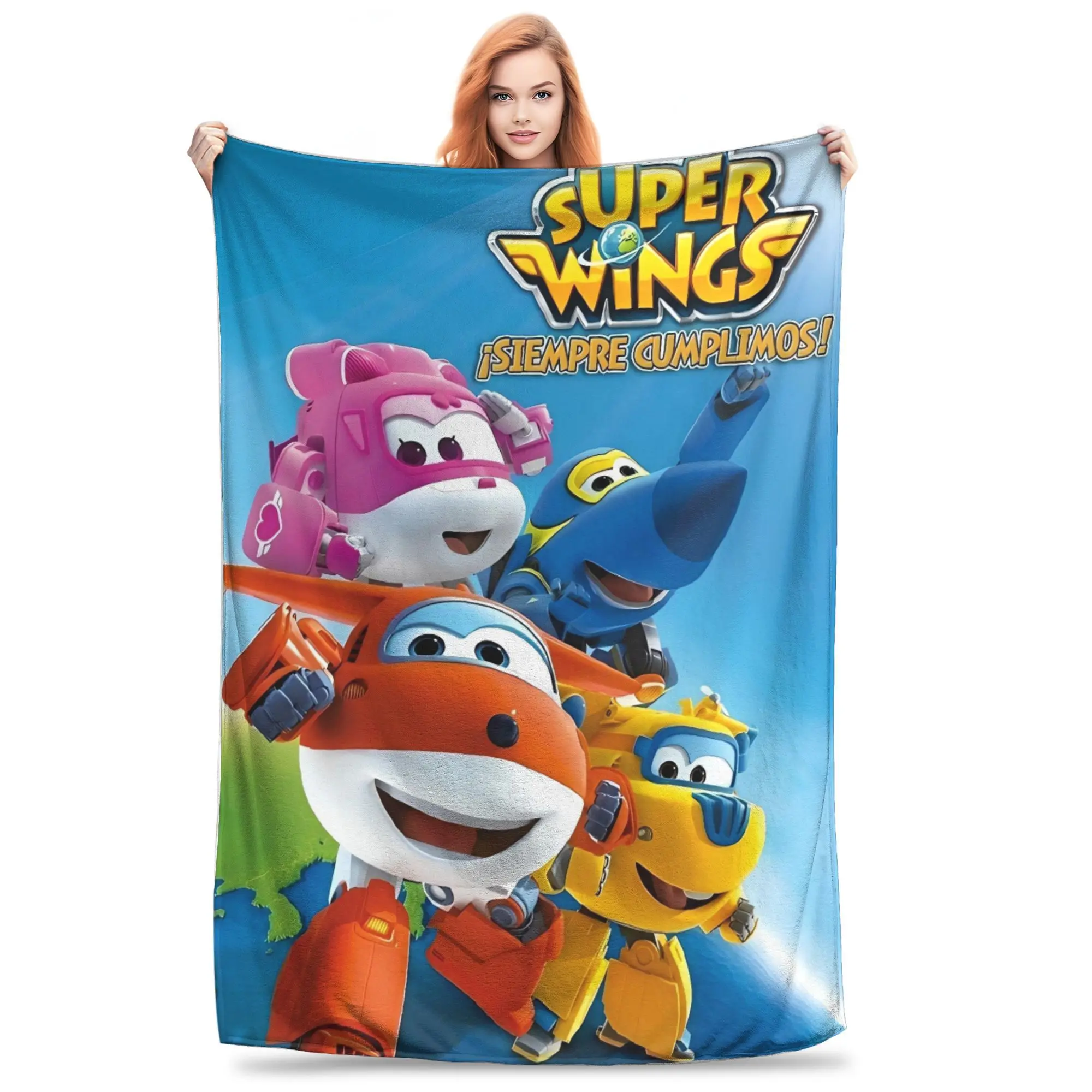

Super Wings Cartoon Plush Blanket Students Flannel Throw Blanket For Bedroom Warm Custom Quality Bedspread Gift