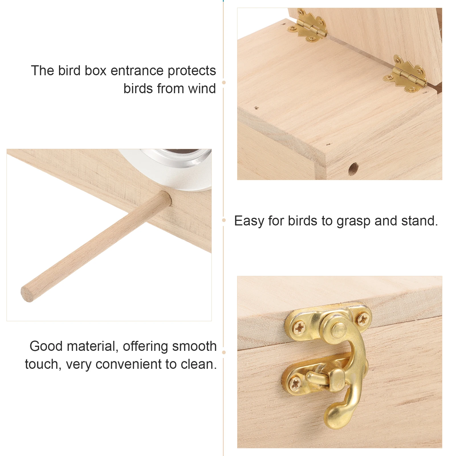 

Wooden Bird Nesting Box Parrot Breeding Perfect Bird Sleeping Nest for Parakeets Lovebirds Small Birds Indoor Outdoor