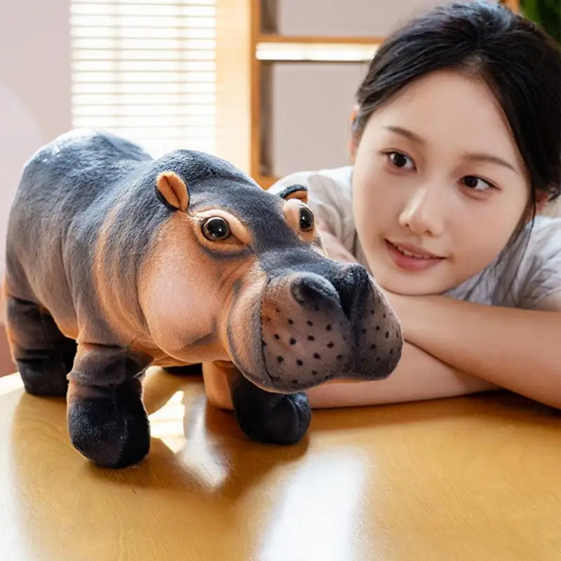 Hippo Plush Collectible Soft ตุ๊กตาสัตว์ของเล่น Pygmy Hippo ตุ๊กตา Plush Plushies ตุ๊กตาสัตว์หมอนสําหรับเด็กห้องเด็กหญิง