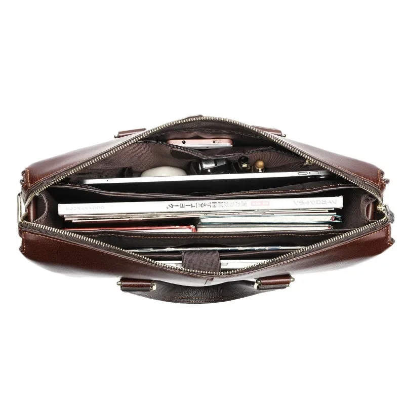 Laptop Briefcases for Men Bags Business Messenger Bag Casual Shoulder Bags Man Vintage Artificial Leather Handbag