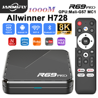 R69 PRO Android 14 TV Box Allwinner H728 Octa-Core A55 CPU Mali G57 GPU WiFi 6 8K Voice-activated Bluetooth BT5.0+ Set-top Box