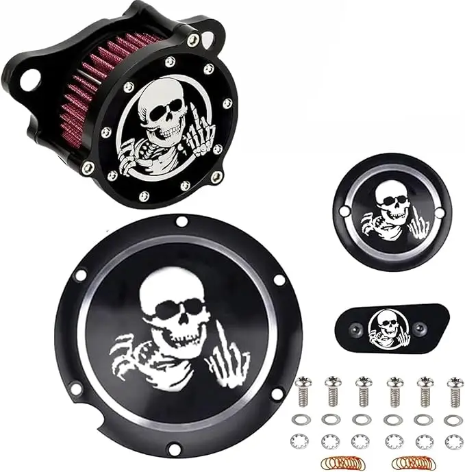 

Air Cleaner Intake Filter & Derby cover Kit 2004-2020 for Harley Sportster Iron 883 Dark CustomXL883 XL1200 XL1200L XL1200XForty