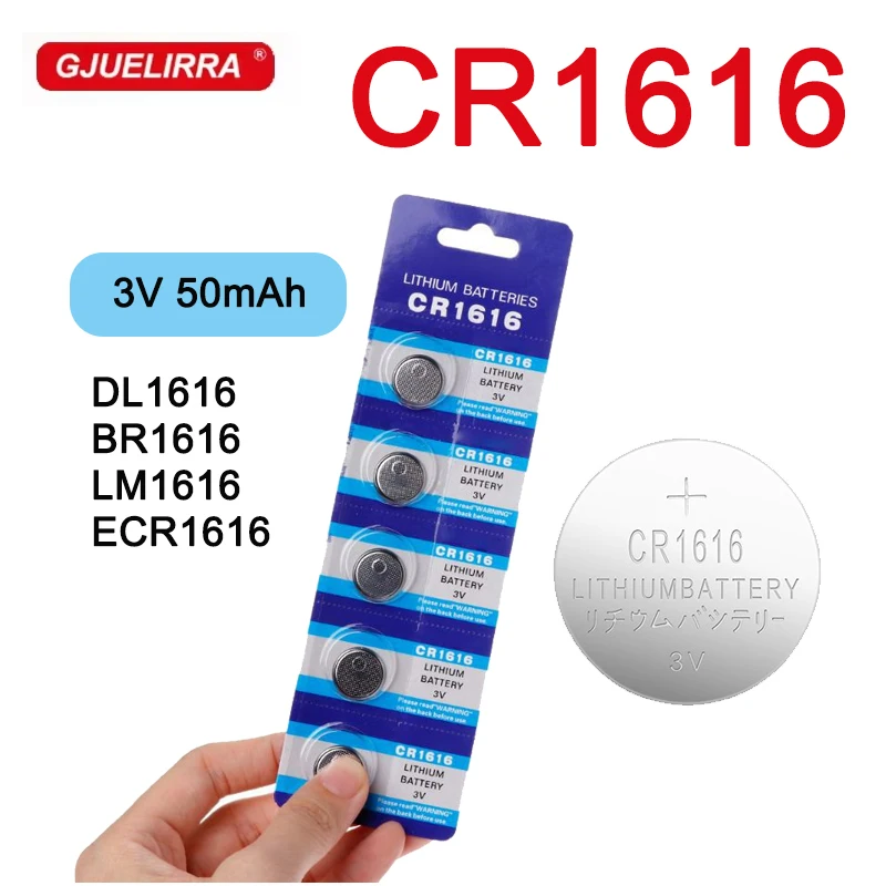 

5-50PCS 3V 50mAh CR1616 High Quality Button Battery CR 1616 DL1616 BR1616 5021LC LM1616 Watch Car Remote Control Lithium Battery