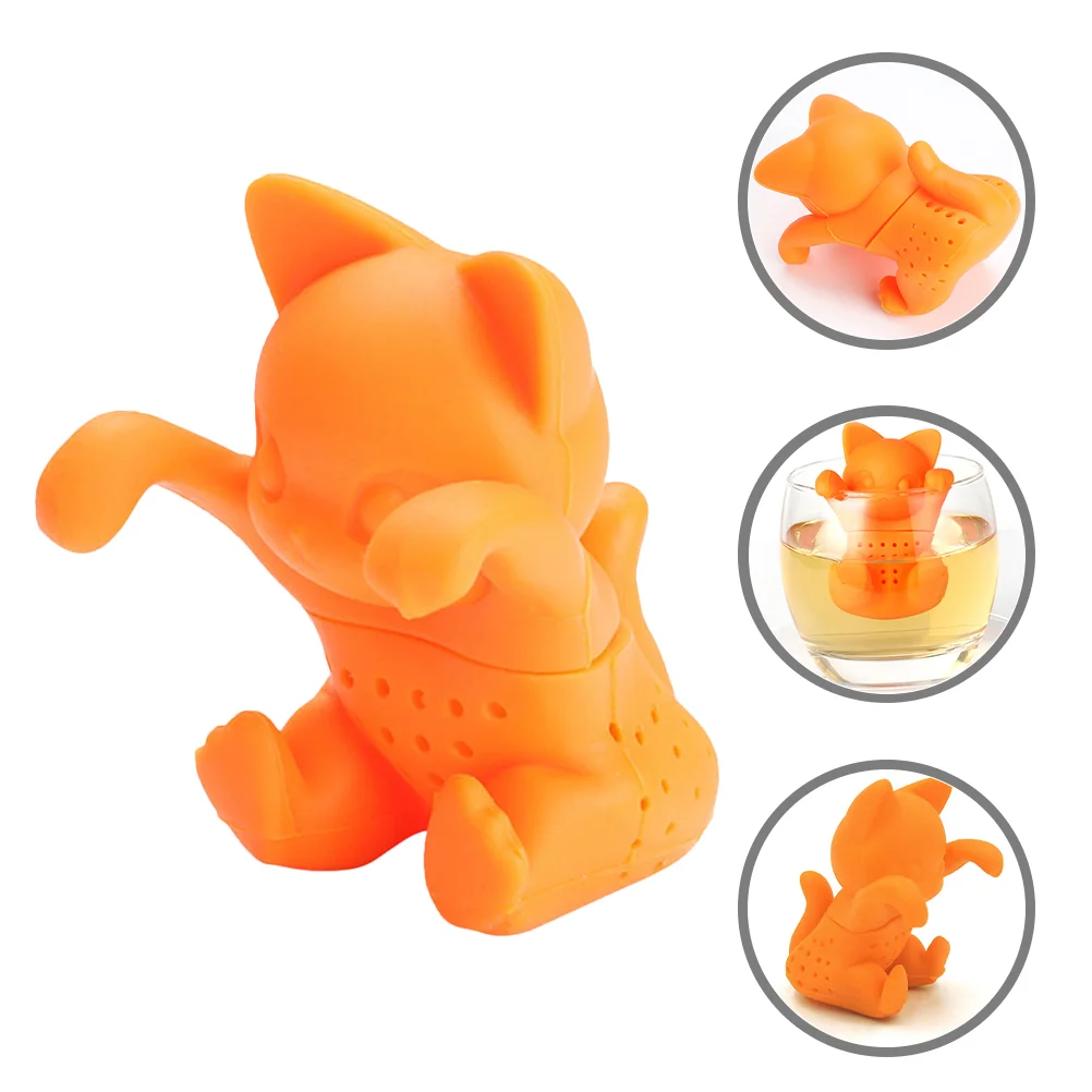 Cat Infuser Ball Filter Cute Orange Silica Gel Coffee Strainer Filters