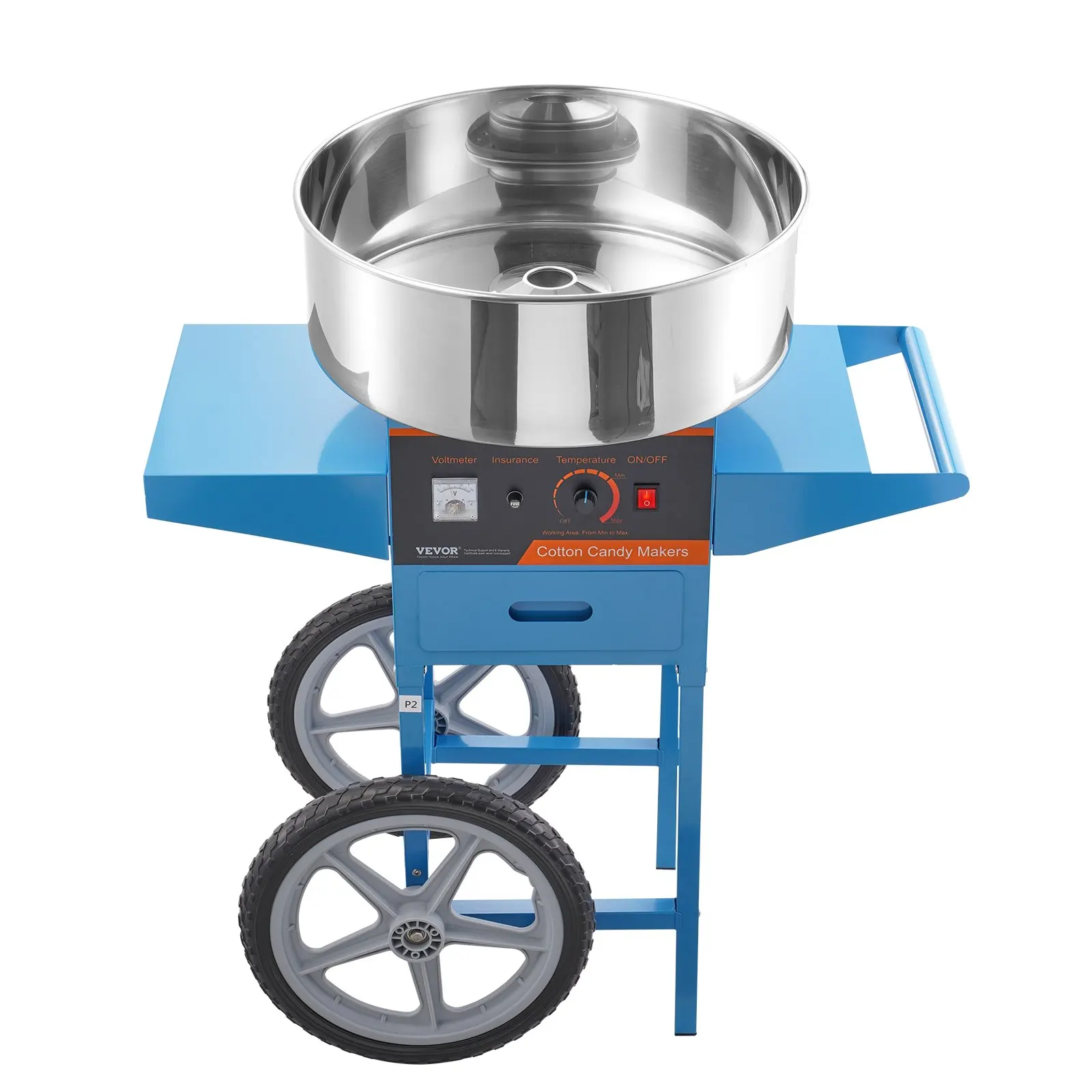 

Electric Cotton Candy Machine With Cart, 1000W Commercial Candy Floss Maker With Stainless Steel Bowl, Sugar Scoop And Drawer,