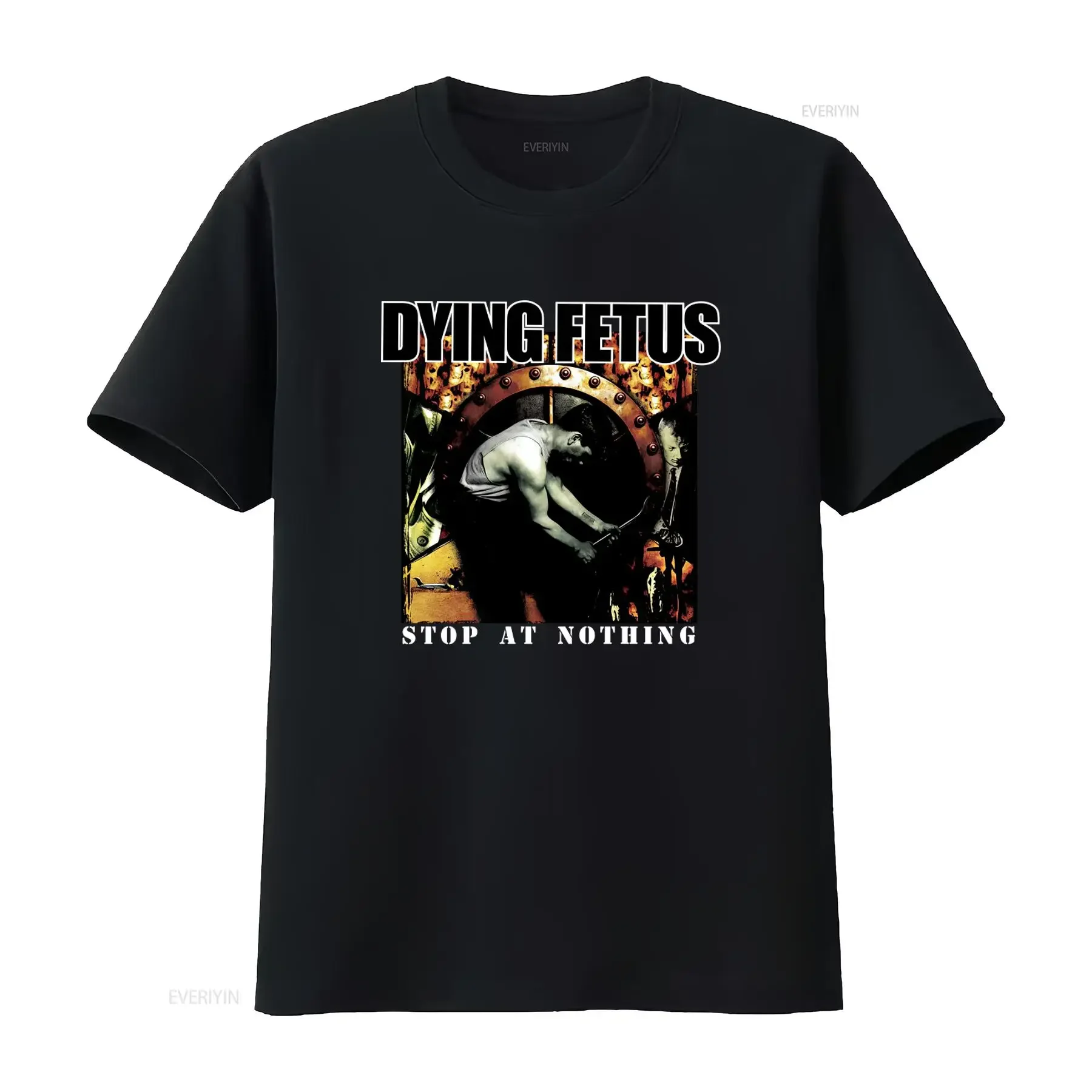 Men's Dying Fetus Stop At Nothing T Shirt XX Large Black Heavy Metal Band Design vintage Washed streetwear Stylish homme