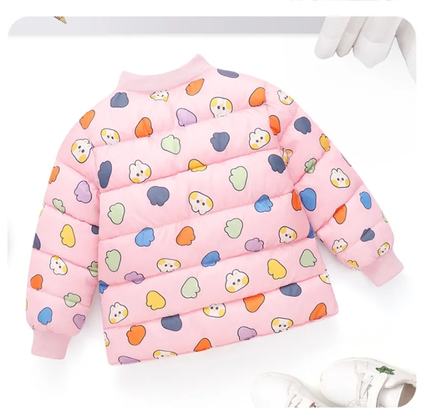 Boys Winter Thickened Warm Cotton Jacket Girls Children Baseball Cotton Coat Baby Casual Layering Top Kids Campus Sports Jacket - view 6
