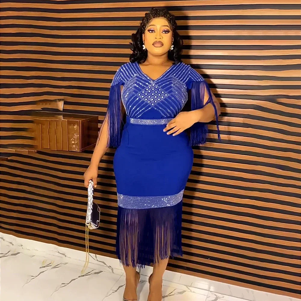 حجم كبير فساتين الحفلات الأفريقية للنساء Dashiki أنقرة الزفاف ثوب مسائي شرابات Bodycon فستان ماكسي أفريقيا الملابس 2025