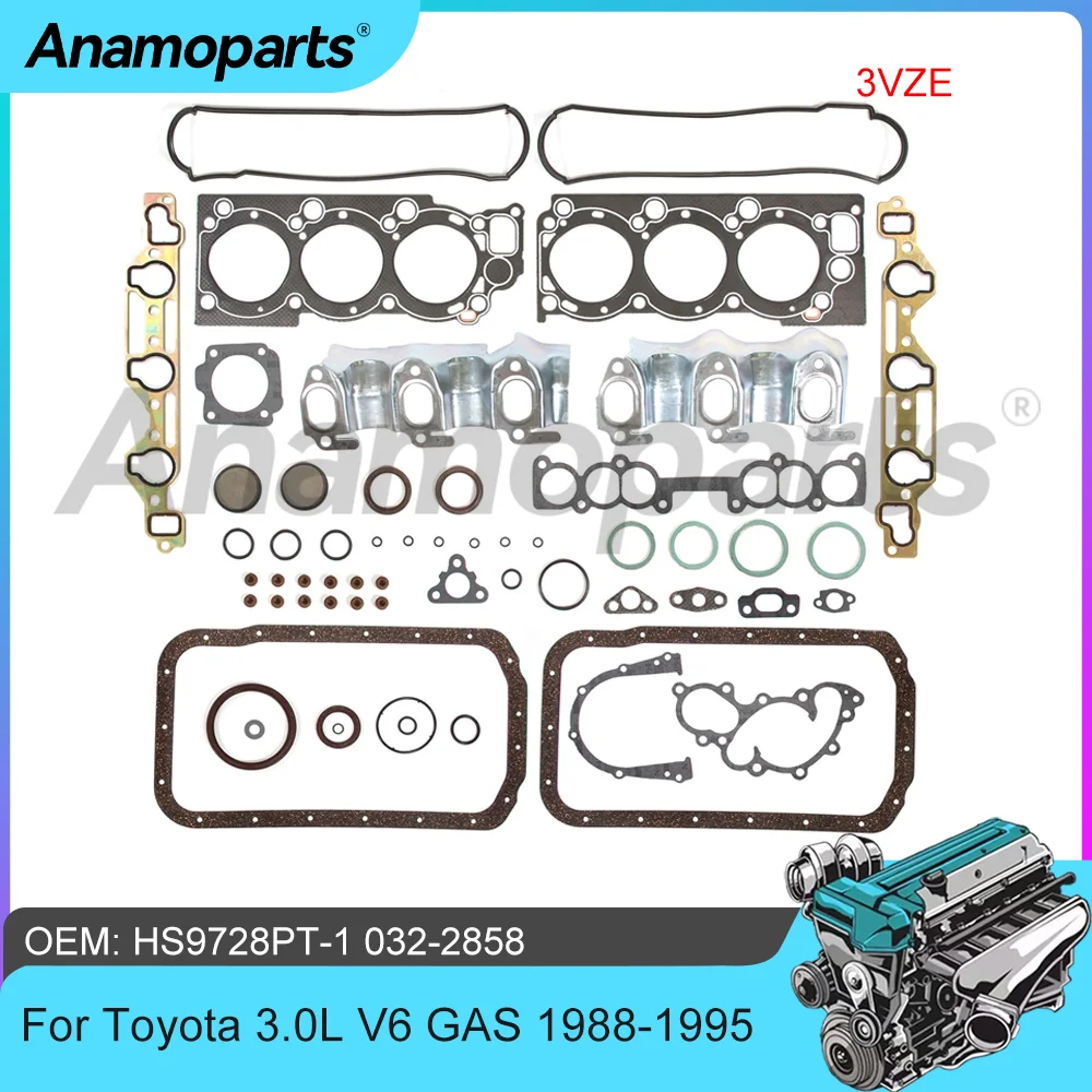 

Engine Parts Full Gasket Set Fit 3.0 L V6 GAS SOHC 3VZE For Toyota 4Runner PICK-UP T-100 3.0L 3.0T 1988-1995 HS9728PT-1 CS9728