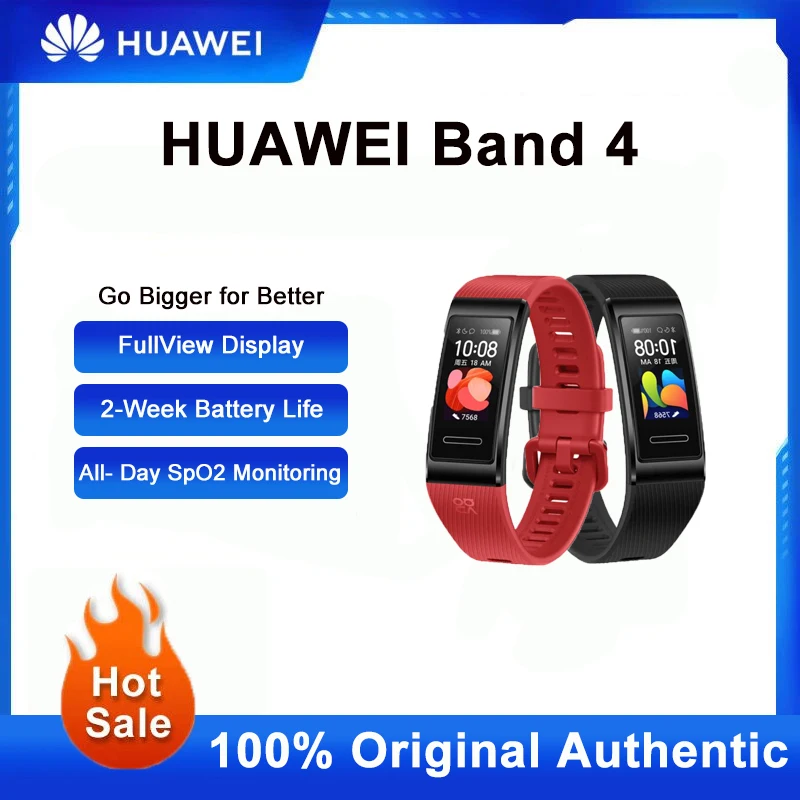 

Huawei SmartBand 4 Wristband Smart Activity Heart Rate Fintess Tracker Passometer Waterproof GPS Monitor For Smart Home Life