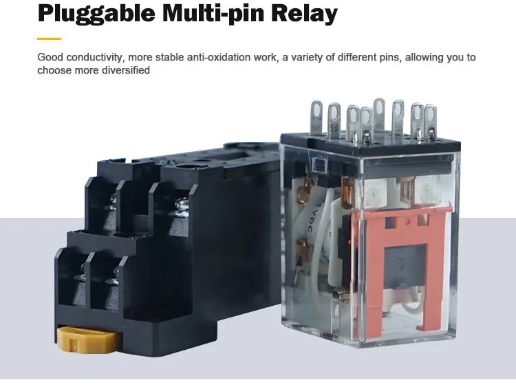 MY2N-GS-DC24 2NO 2NC Intermediate Relays 24VDC Relay with Base for Industrial Automation Equipment