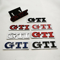 3D Metal Car Grille Logo GTI Badge Emblem For Volkswagen VW Polo Golf 4 5 6 7 8 Mk4 Mk5 MK6 MK7 MK8 GTI Stickers Accessories