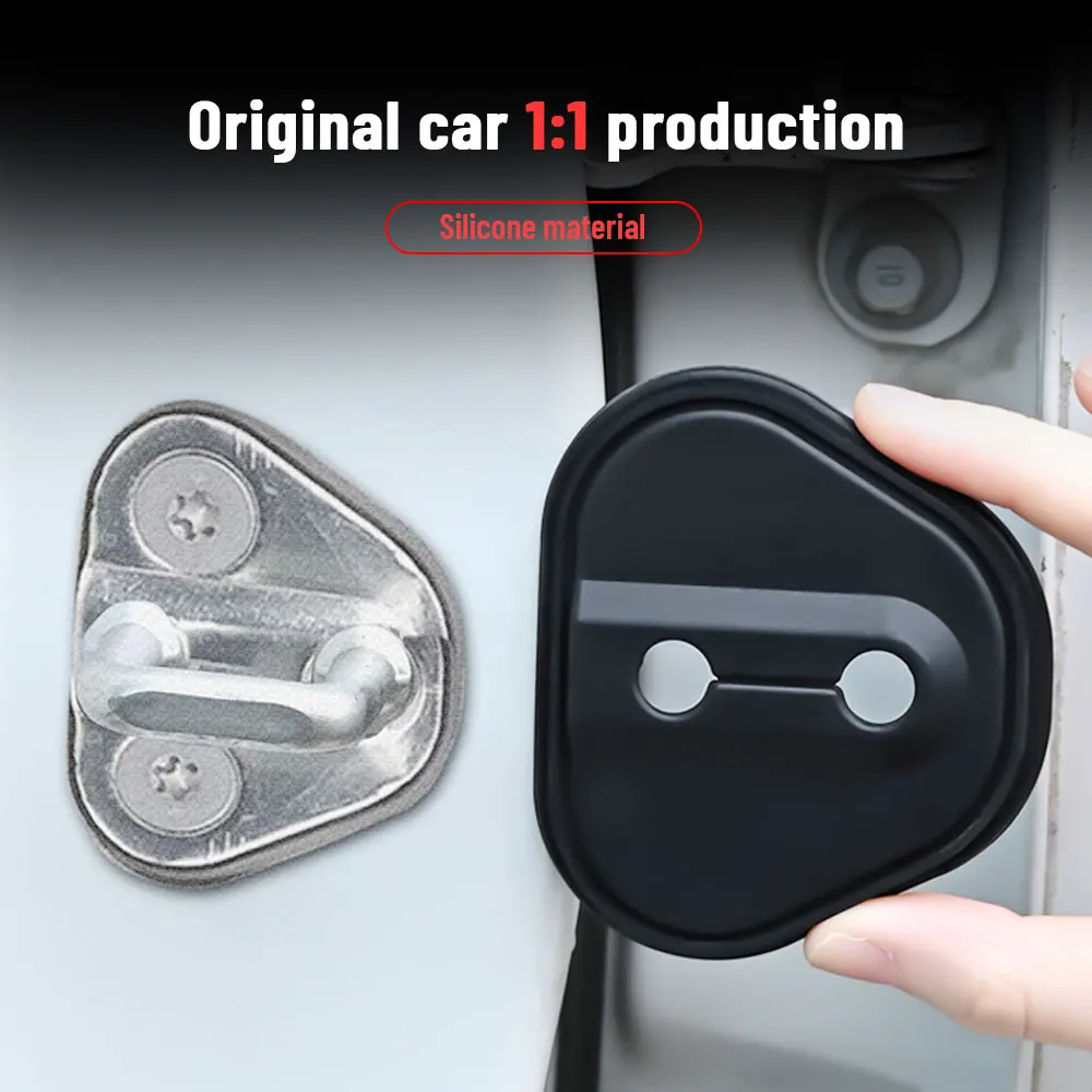 4 قطعة اكسسوارات السيارات الديكور سيليكون حماية السيارات مزلاج قفل الباب امتصاص الصدمات غطاء ل LYNK & CO 08 2024
