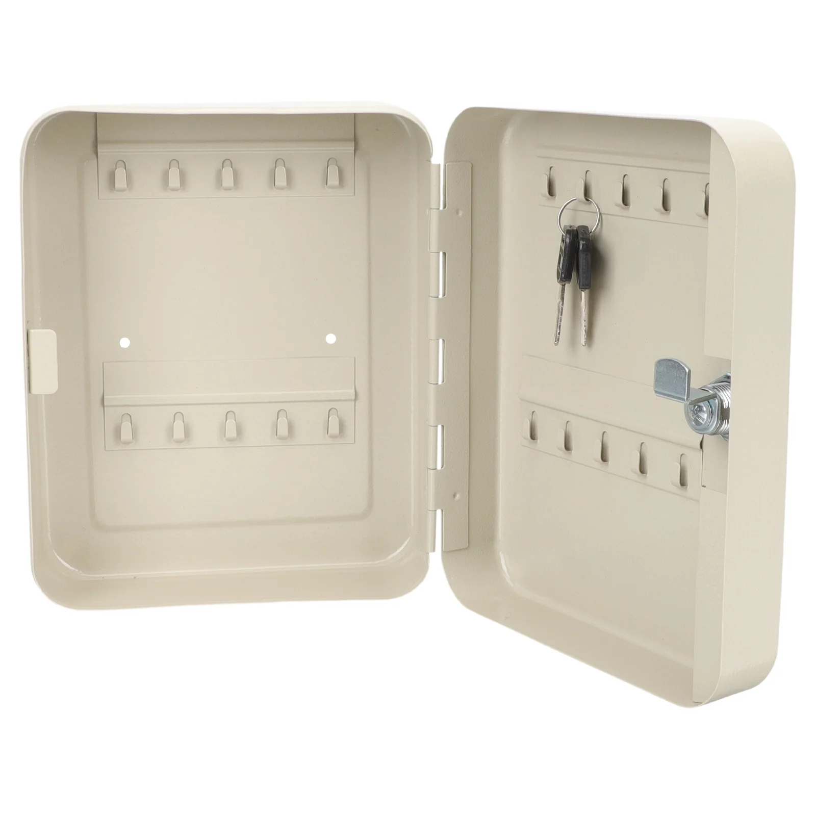 Cabilock 1 Set Wall Mount Key Cabinet Organizer Metal Storage Holder Multi-Slot Security Safe White Wrought Iron Entry Keys Box