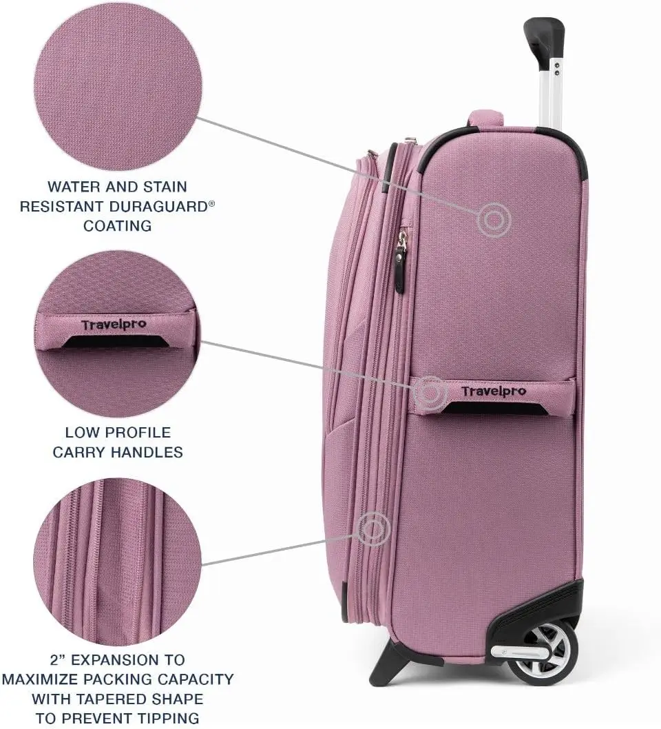 Travelpro-Valise Légère Extensible Verticale Maxlite 5 Softside pour Homme et Femme, 2 Roues, Rose Orchidée
