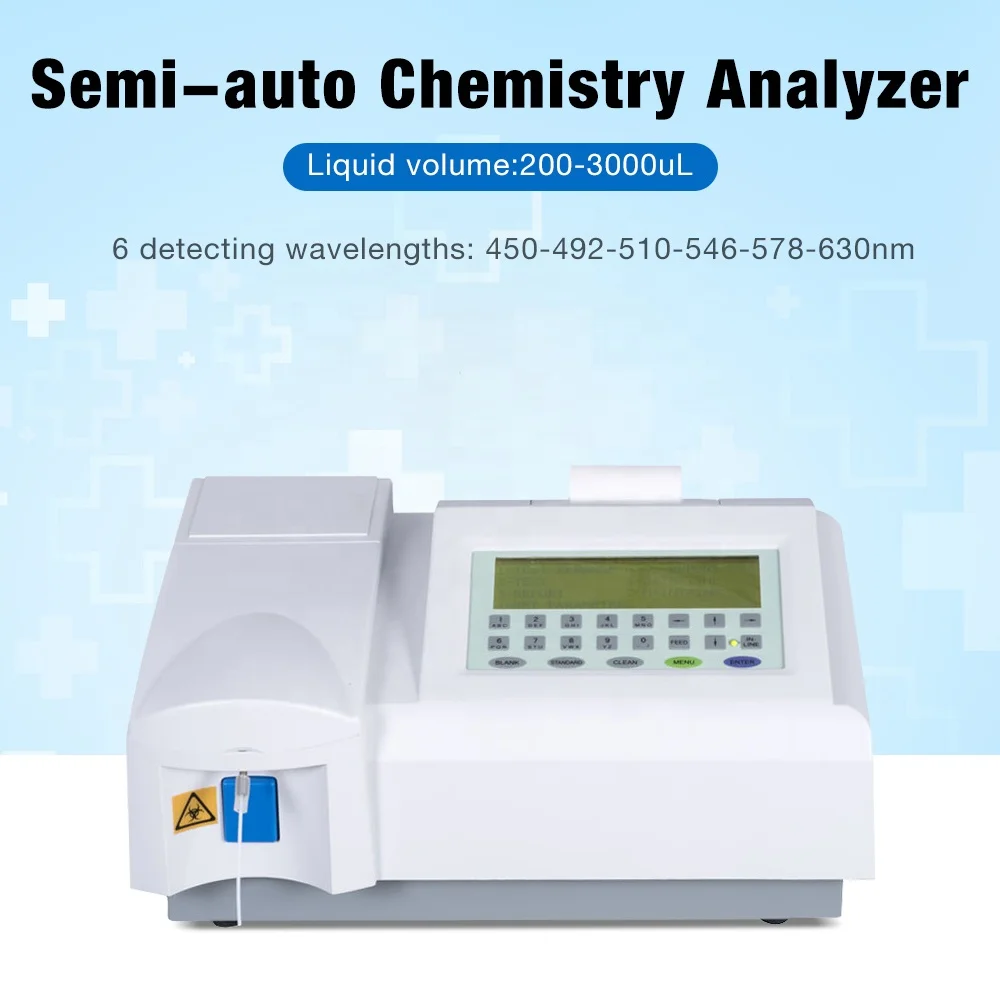 Manufacturer Semi-automatic Chemical Analyzer Laboratory LCD Display Biochemistry Equipment  6-class Detection Analyzers