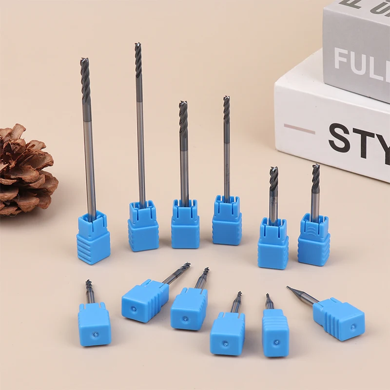 Endmills Alloy Carbide Tungsten Steel Milling Cutter End Mill HRC50 4 Flute 1/1.5/2/2.5/3/3.5/4mm Metal Cutter Milling Tools
