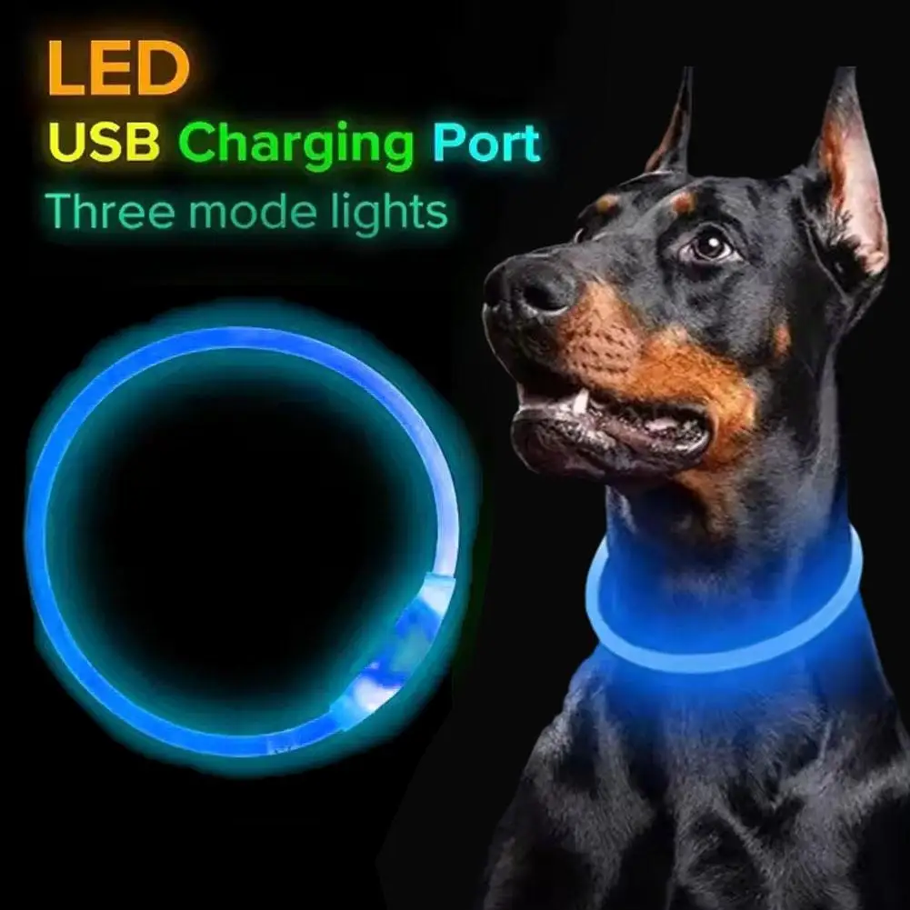 New High-end LED USB Rechargeable Dog Collars Pet Luminous Collar Dogs Flashing Glow Night Safety Loss Led Collar Preventio Q5M9