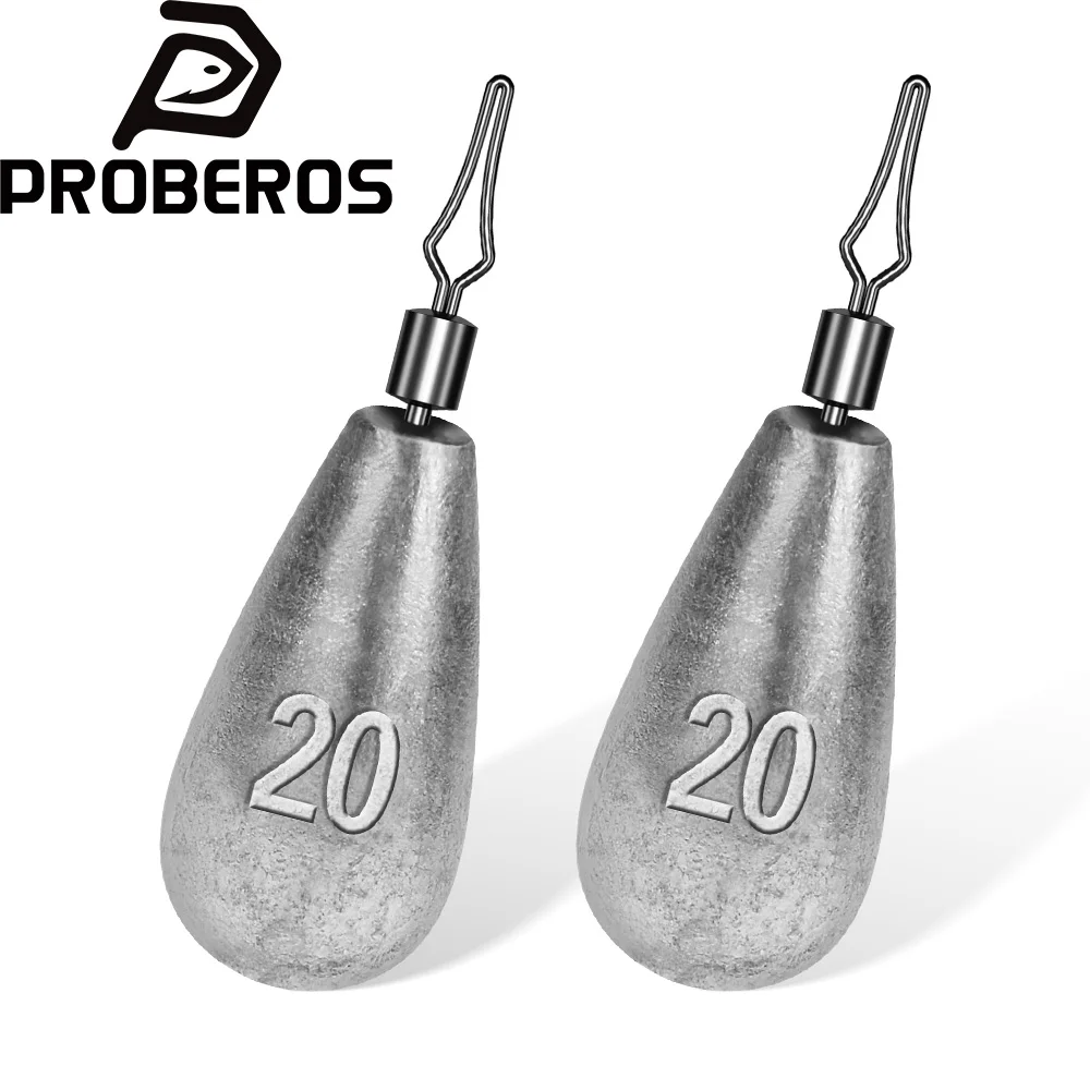PROBEROS 10pcs/lot Artificial Fishing Weight Sinker 3.5g 5g 7g 10g 14g 20g Water Drop Weights Fishing Tackle Accessories