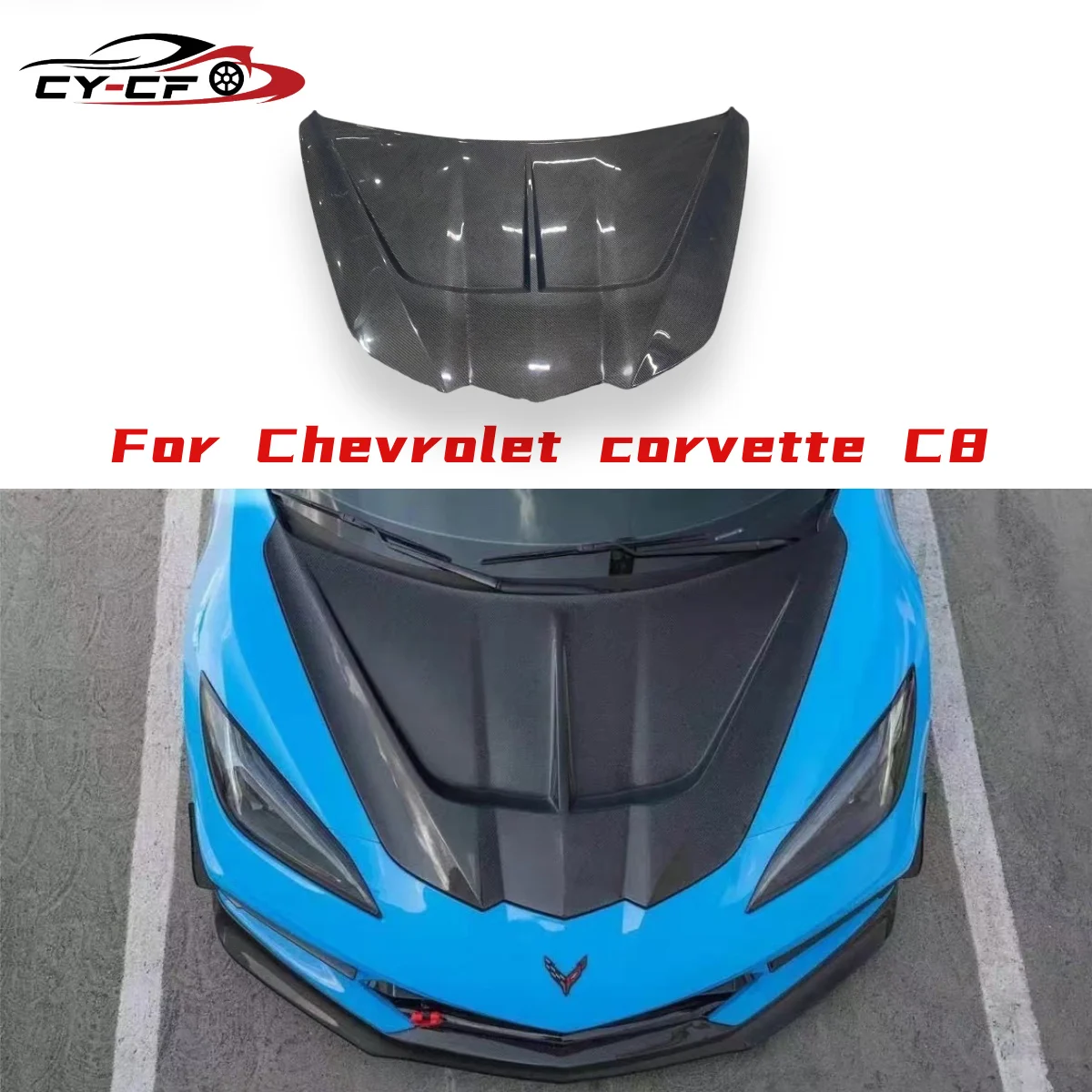 

Carbon Fiber/Forged Carbon ST Style Front Hatch Cover Fit for 2020+ Corvette C8 Z51 Z06 Car Accessories Hood