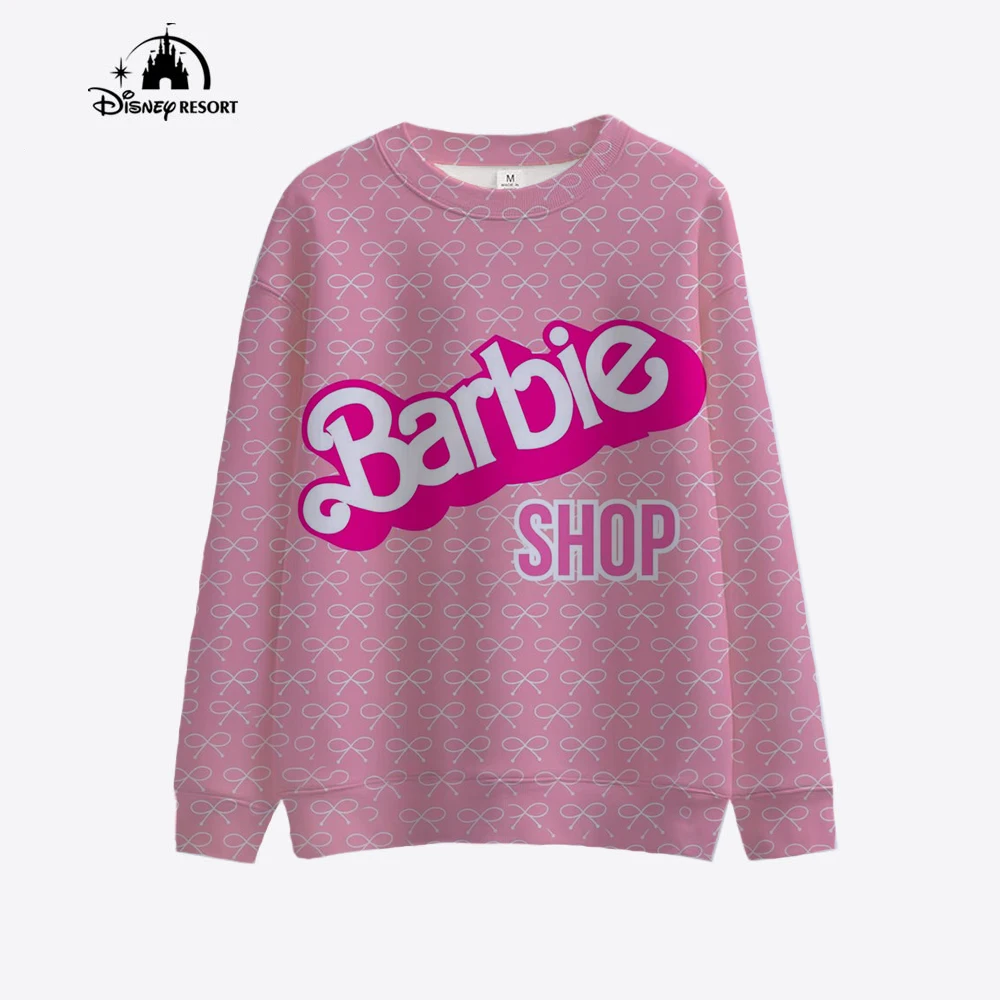 Ladies Barbie Unicorn Print Sweatshirt Spring Autumn O-Neck Sweater Korean Loose Clothes Retro Harajuku Korean