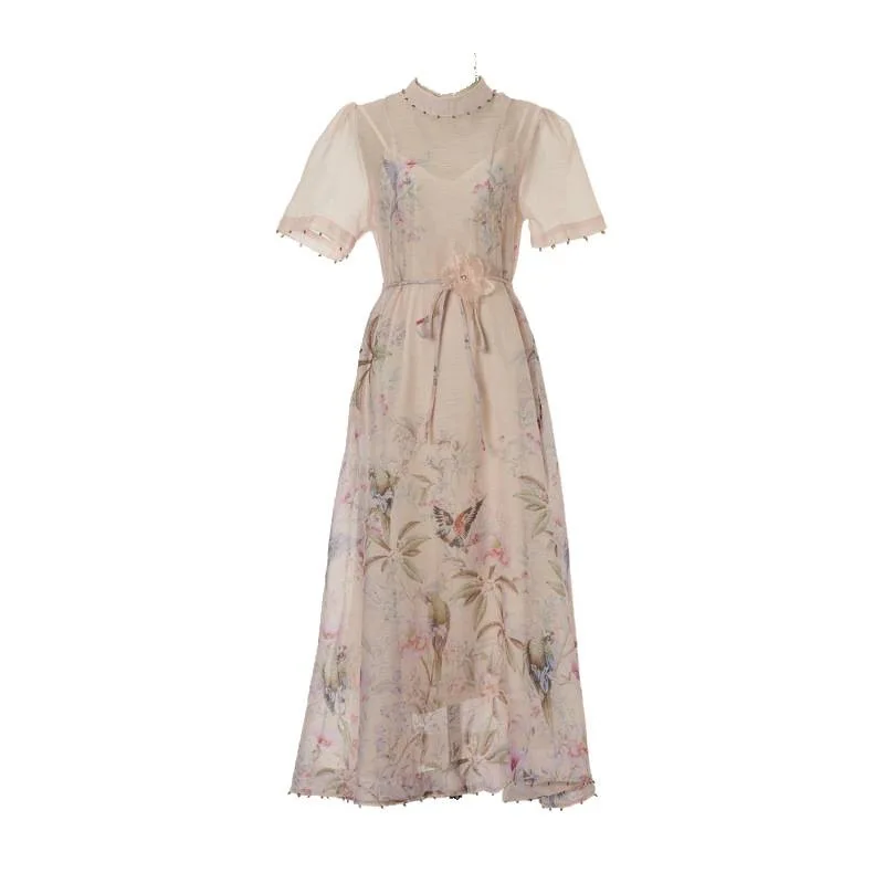 Heavy Embellied Lace Trim ort Sve Loose Linen Dr 2 Piece Set 4 Colors Street Sle High Waist Velvet Fabric Casual ...