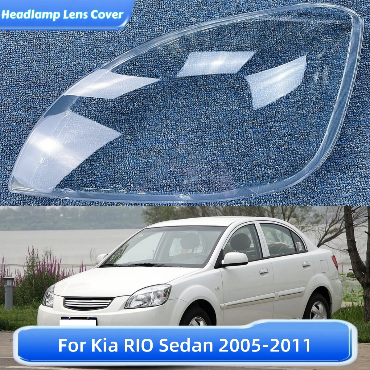

Для Kia RIO седан 2005, 2006, 2007, 2008, 2009, 2010, 2011, автомобильные аксессуары для автомобилей, передняя фара, стеклянные фары