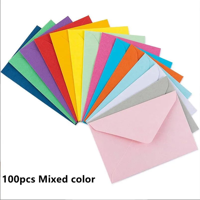 

100pcs Color Small Envelope Card Membership Card Paper Storage Bag European Style Envelope For DIY Gift Packing
