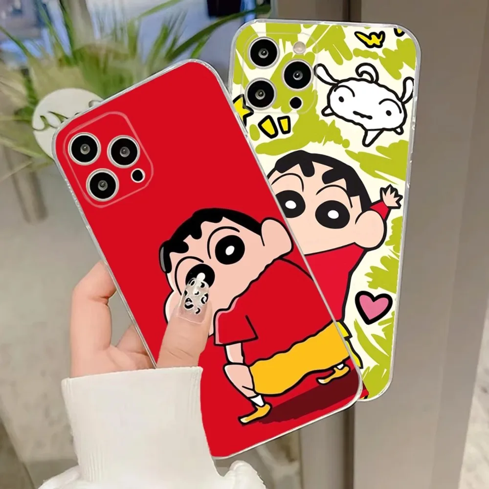 C-Crayons Shin Funny Boys Chans Phone Case For iPhone Apple 15,14,13,12,Mini,11,Pro,Max,Plus,X,XR,XS,8,SE,2020,Plus Transparent