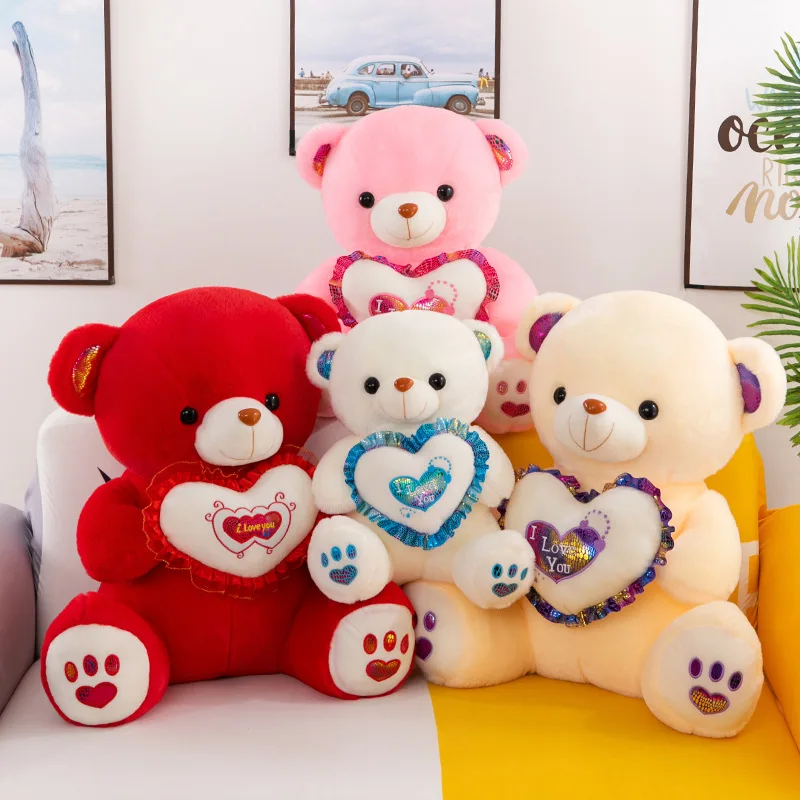 Soft Plush Doll For Children Girlfriend And Wife Heart Teddy Bear Stuffed Animal Bear Plush Toys Women Valentines Day Gift