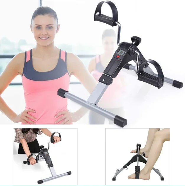 Foot Exercise Bike Trainer Exercise Mini Foldable Fitness Home Foot Pedal Exerciser for Old People