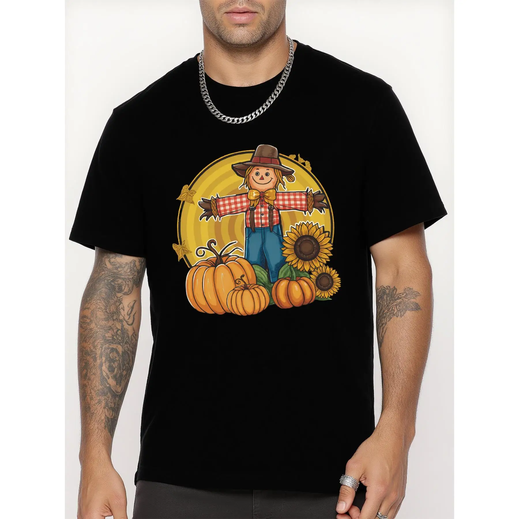

"Funny Scarecrow T-Shirt for Men | Cute Autumn Pumpkin Graphic Tee | Thanksgiving Fall Season Outfit | Harvest Gift"