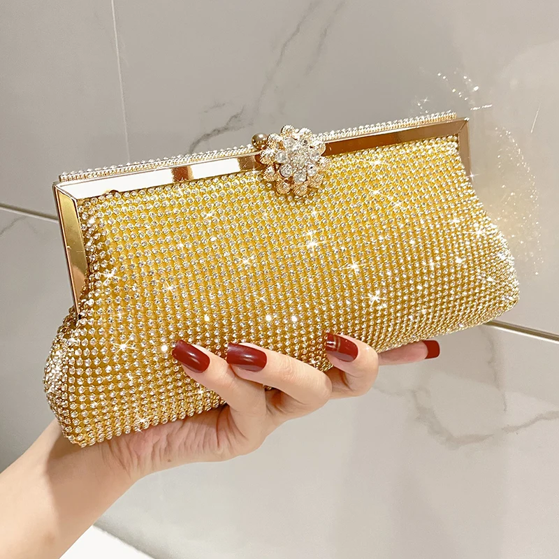 

Glitter Shiny Rhinestones Diamond Evening Bag Luxury Designer Women's Handbag Wedding Party Clutch Purse Fashion Shoulder Bag