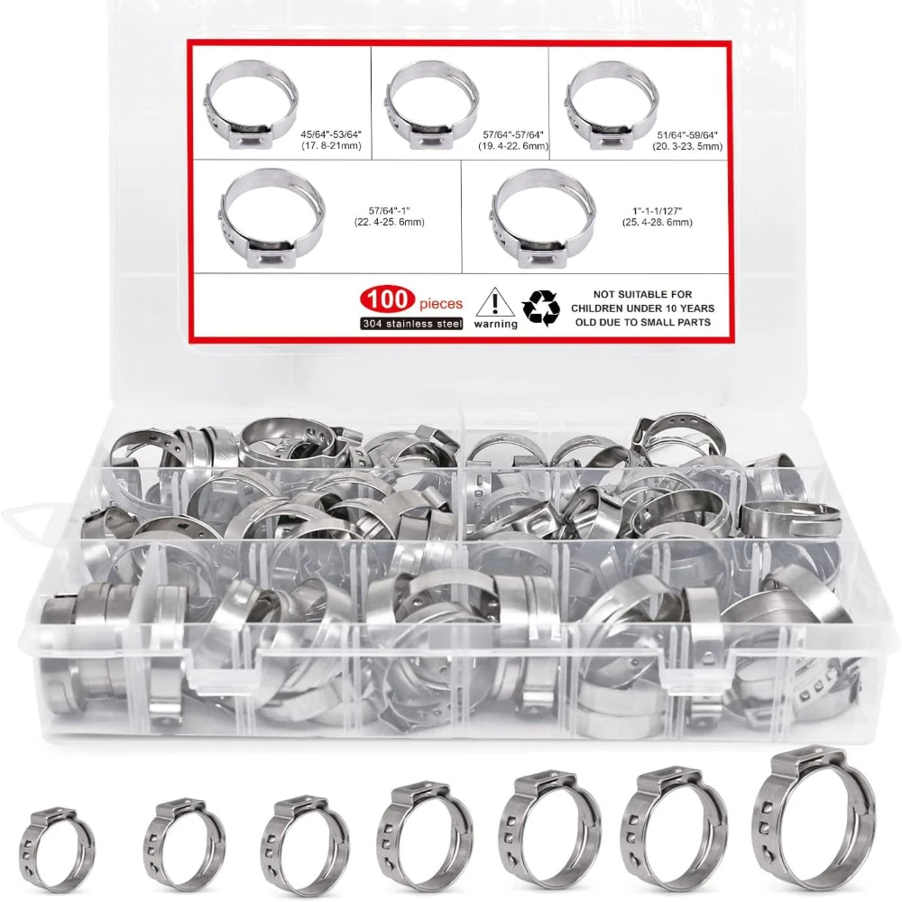 100-145pcs-304-stainless-steel-single-ear-stepless-hose-clamps-throat-clamp-stepless-cinch-clamp-rings-for-sealing-kinds-of-hose