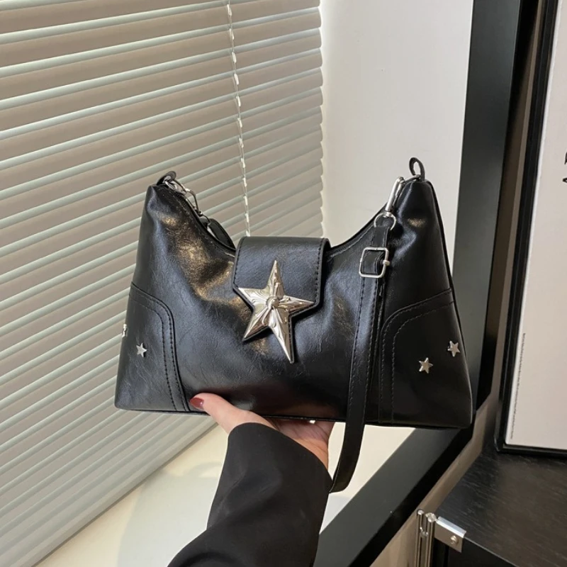 فاسق نمط ستار تصميم المرأة الأفاق حقائب كتف عادية Y2k كول الساخن الفتيات بولي Crossbody حقيبة ركاب الإناث حقائب الهاتف محفظة