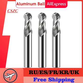 HRC55 EndMill Speciaal voor Aluminium Kogelfrees Gereedschap Carbide 2 Fluiten Sferische CNC Frezen Spiraalfrezen