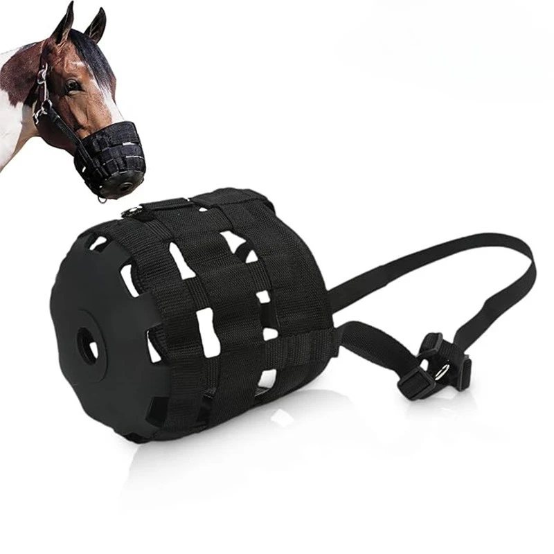 Horse Faucet Horse Mouth Cover Harness, Anti-bite  Cover Equestrian Supplies Webbing Mask Bridle